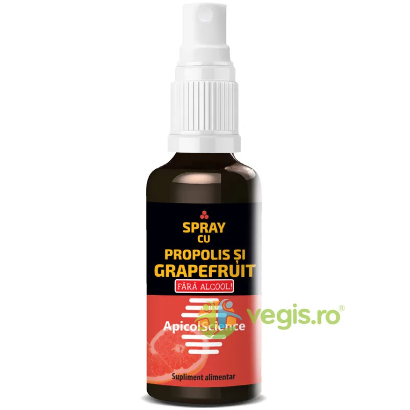 Spray cu Propolis si Grapefruit fara Alcool 50ml APICOLSCIENCE — preț și oferte