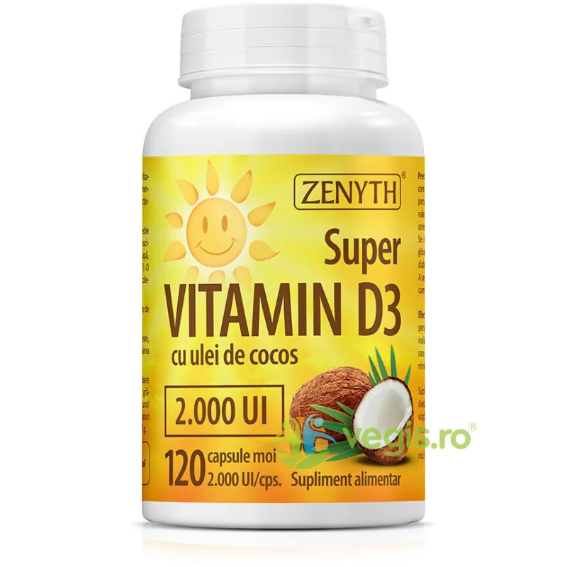 Super Vitamina D3 2000ui 120cps Zenyth — preț și oferte