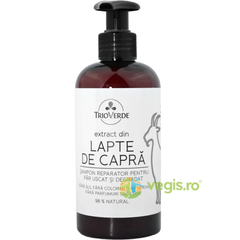 Sampon Reparator pentru Par Uscat si Degradat cu Extract de Lapte de Capra 250ml TRIO VERDE — preț și oferte