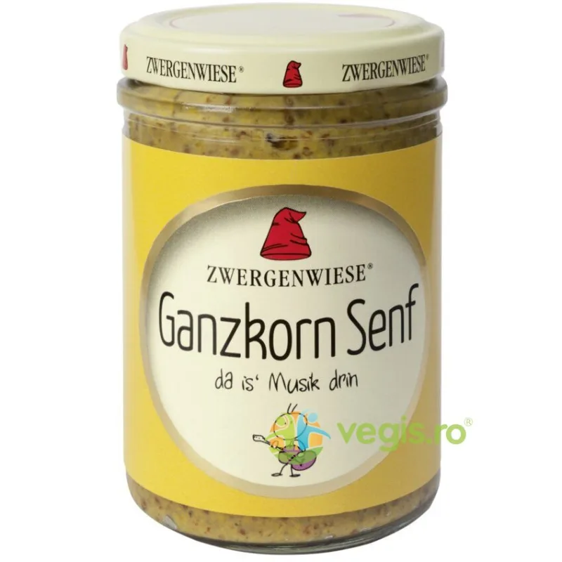 Mustar cu Boabe Intregi Fara Gluten Ecologic/Bio 160g ZWERGENWIESE — preț și oferte