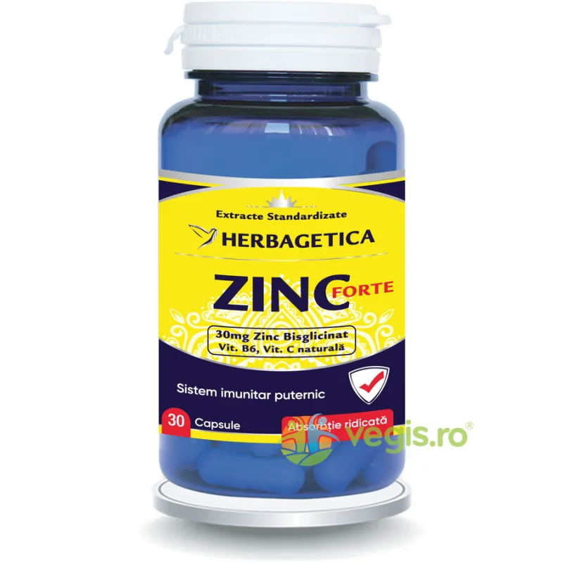 Zinc Forte 30cps HERBAGETICA — preț și oferte