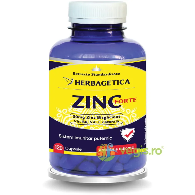 Zinc Forte 120cps HERBAGETICA — preț și oferte