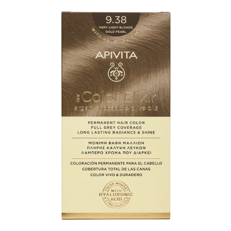 Vopsea de par My Color Elixir, Very Light Blonde Gold Pearl N9.38, 155 ml, Apivita — preț și oferte