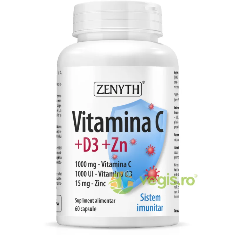 Vitamina C + Vitamina D3 + Zinc 60cps Zenyth — preț și oferte