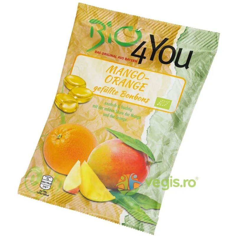 Bomboane cu Mango si Portocala Fara Gluten Eclogice/Bio 75g BIO4YOU — preț și oferte