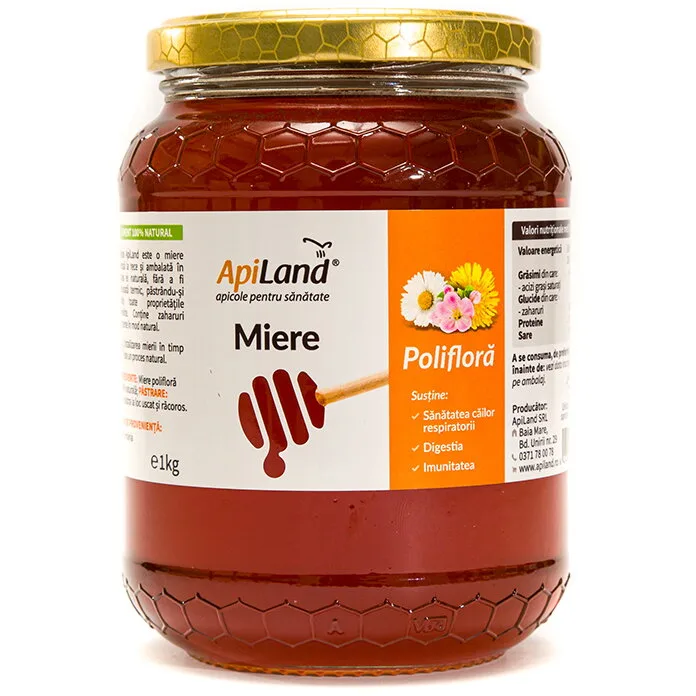 Miere Cruda Poliflora 1kg APILAND — preț și oferte