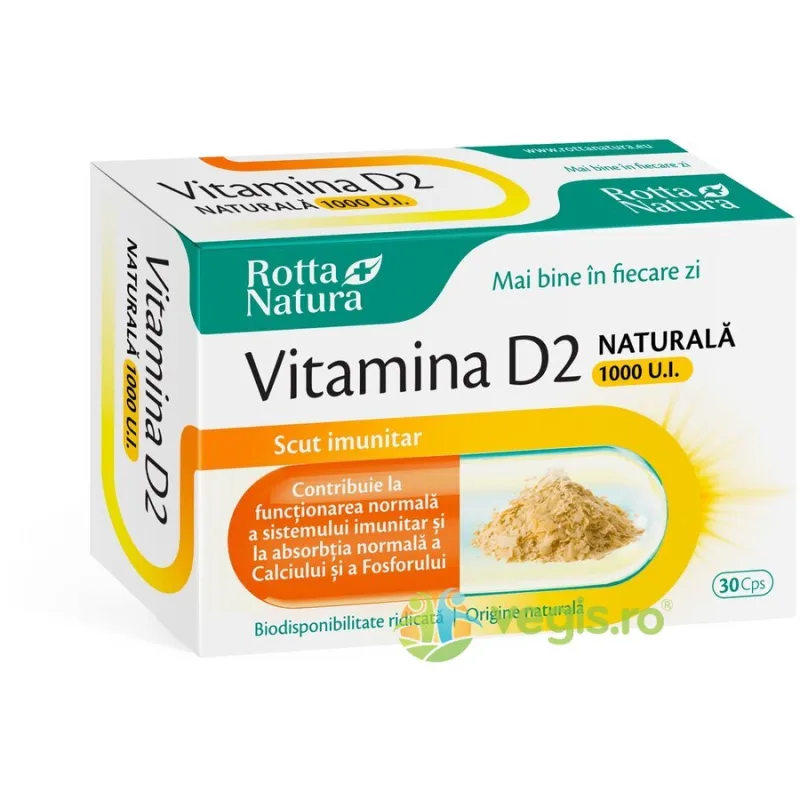 Vitamina D2 Naturala 1000U.I 30cps ROTTA NATURA — preț și oferte