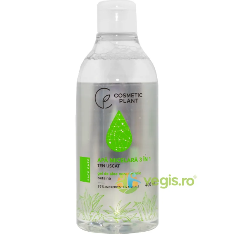 Apa Micelara 3 in 1 cu Aloe Vera pentru Ten Uscat 400ml COSMETIC PLANT — preț și oferte