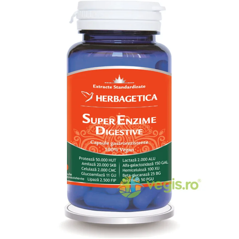 Super Enzime Digestive 30cps HERBAGETICA — preț și oferte