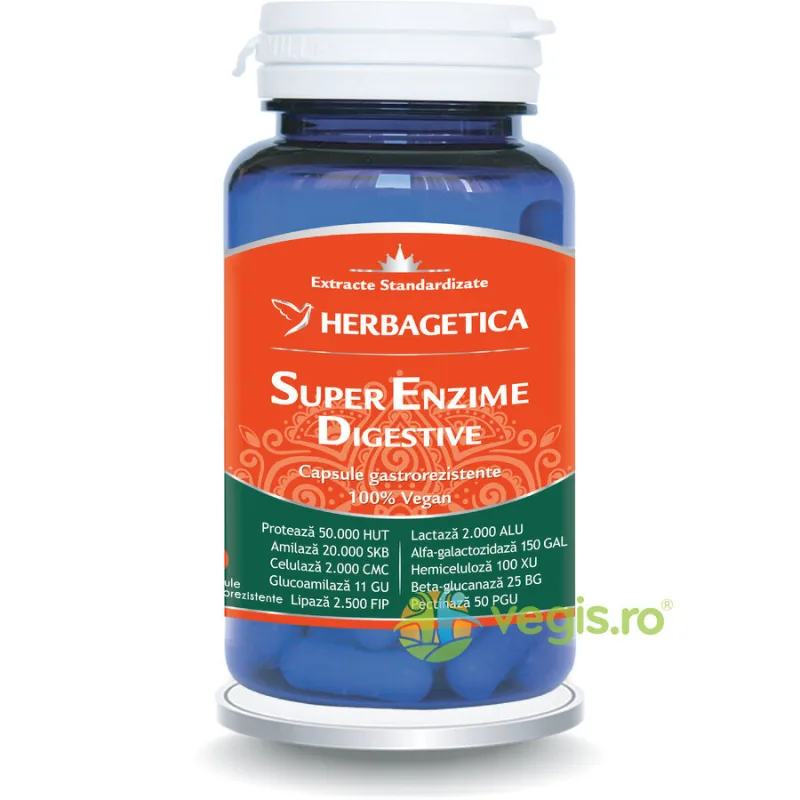 Super Enzime Digestive 60cps HERBAGETICA — preț și oferte