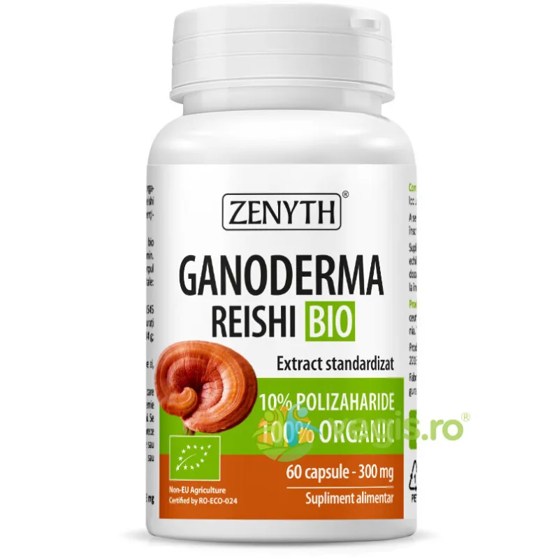 Ganoderma Reishi Ecologica/Bio 300mg 60cps Zenyth — preț și oferte