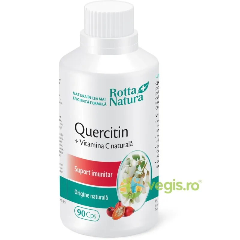 Quercitin cu Vitamina C Naturala 90cps ROTTA NATURA — preț și oferte