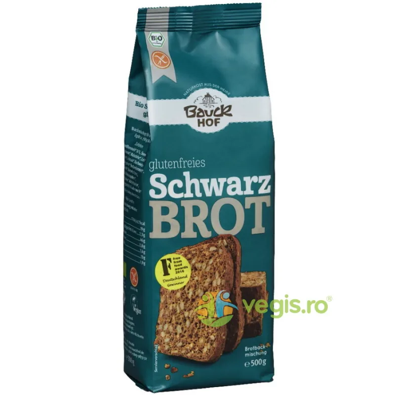 Mix de Faina pentru Paine Neagra Fara Gluten Ecologic/Bio 500g BAUCKHOF — preț și oferte