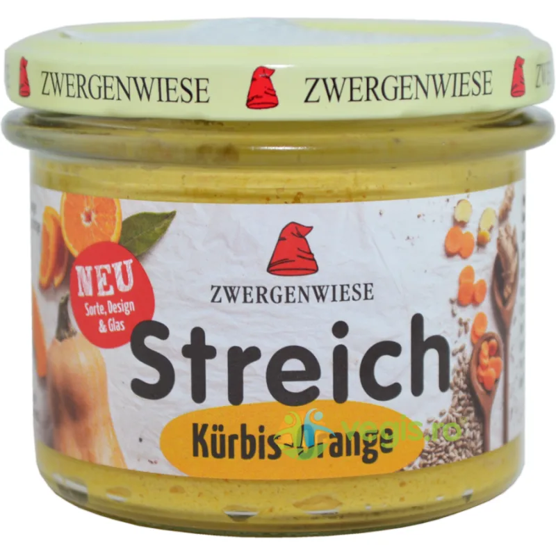 Pate Vegetal de Dovleac cu Portocala Ecologic/Bio 180g ZWERGENWIESE — preț și oferte
