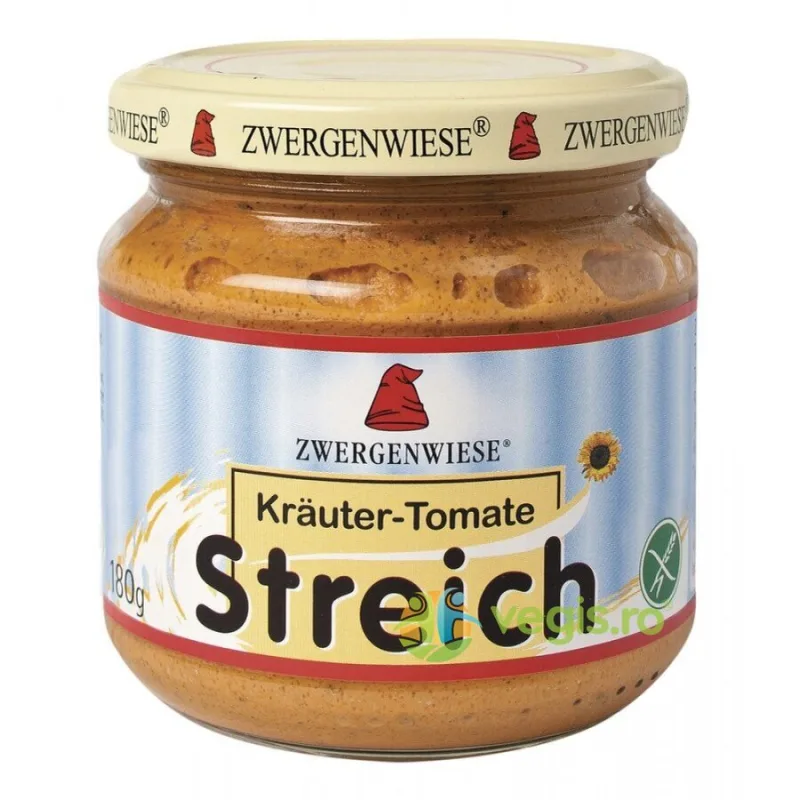 Pate Vegetal cu Ierburi Aromate si Rosii Fara Gluten Ecologic/Bio 180g ZWERGENWIESE — preț și oferte