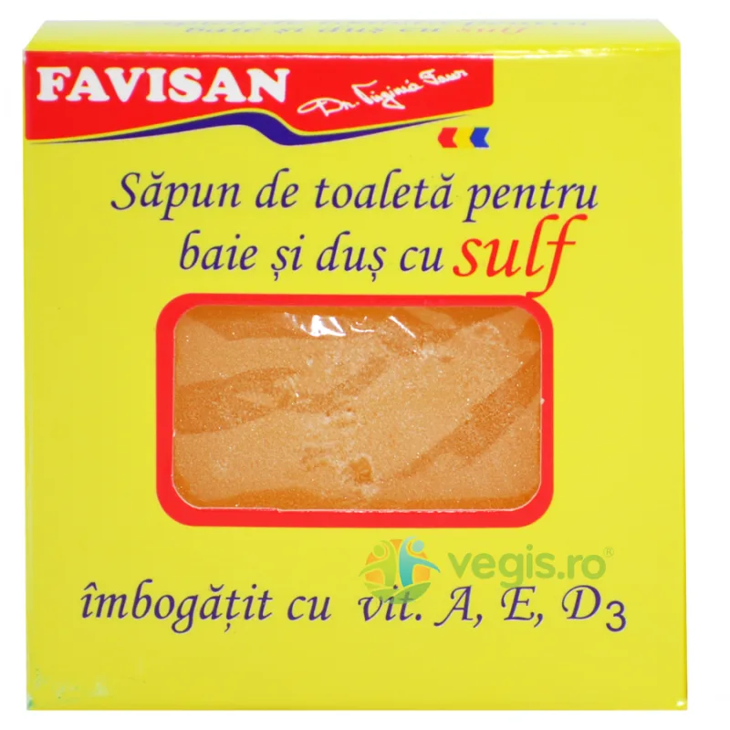 Sapun de Toaleta pentru Baie si Dus cu Sulf 100g Favisan — preț și oferte