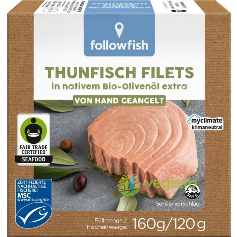 File de Ton Dungat in Ulei Bio de Masline 160g FOLLOWFISH — preț și oferte