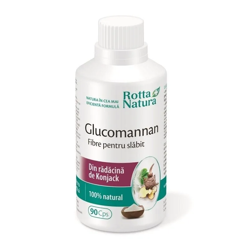 Glucomannan fibre pentru slabit,  90 capsule, Rotta Natura — preț și oferte
