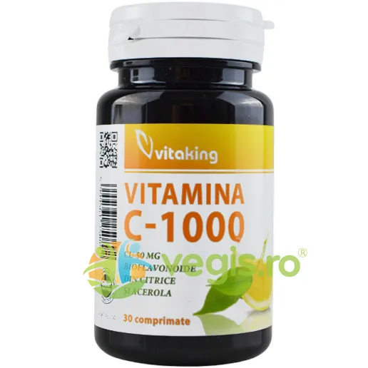 Vitamina C 1000mg cu Bioflavonoide din Citrice, Acerola si Macese 30tb VITAKING — preț și oferte