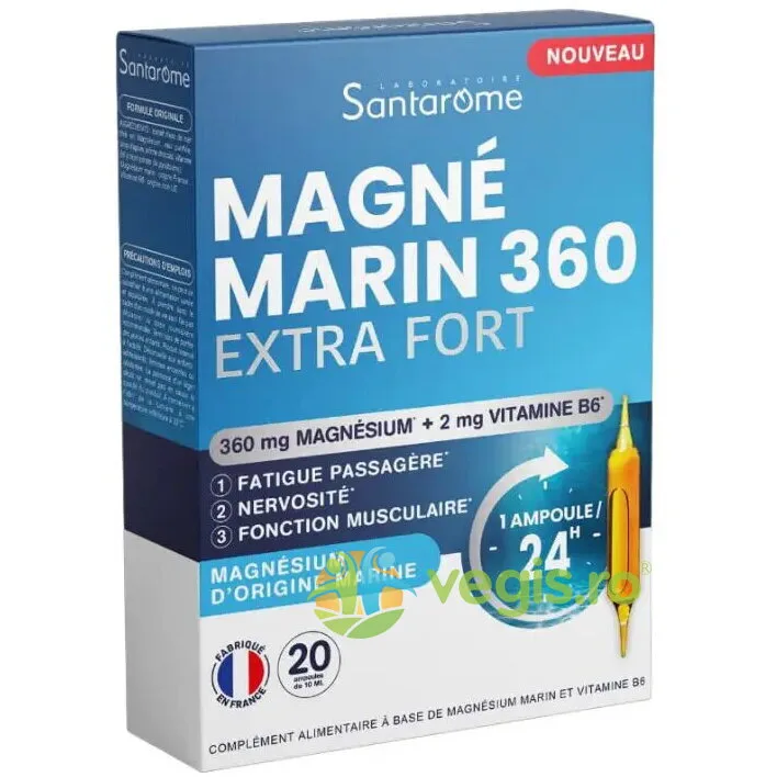 Magneziu Marin 360 Extra Fort 360mg 20fiole SANTAROME — preț și oferte