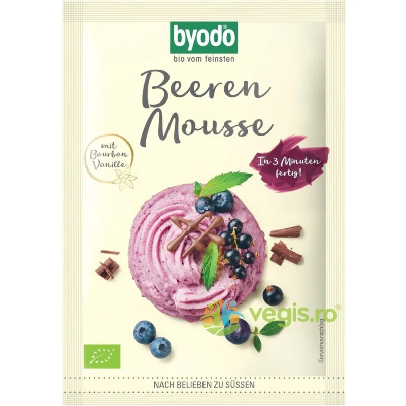 Mix pentru Mousse cu Fructe de Padure Fara Gluten Ecologic/Bio 36g BYODO — preț și oferte
