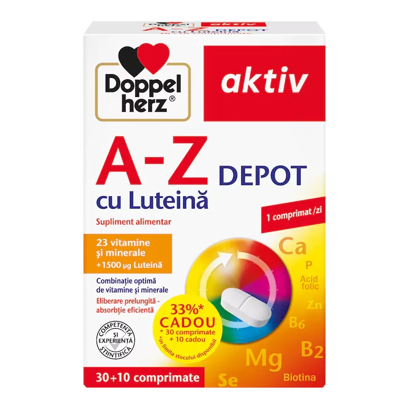 A-Z Depot cu Luteina Aktiv, 30 + 10 comprimate, Doppelherz — preț și oferte