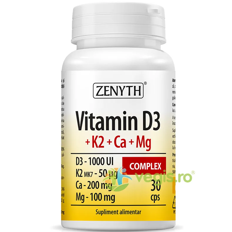 Vitamina D3+K2+Ca+Mg Complex 30cps Zenyth — preț și oferte