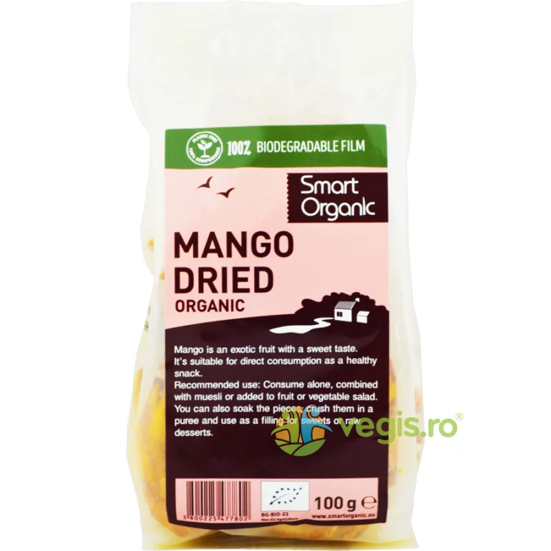 Mango Uscat Felii Ecologic/Bio 100g SMART ORGANIC — preț și oferte