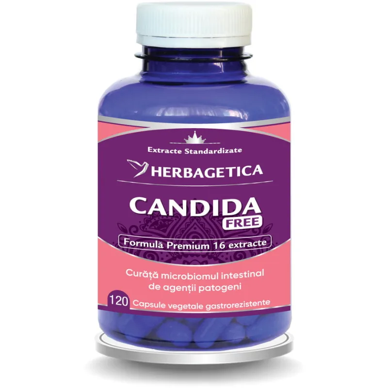 Candida Free 120cps HERBAGETICA — preț și oferte