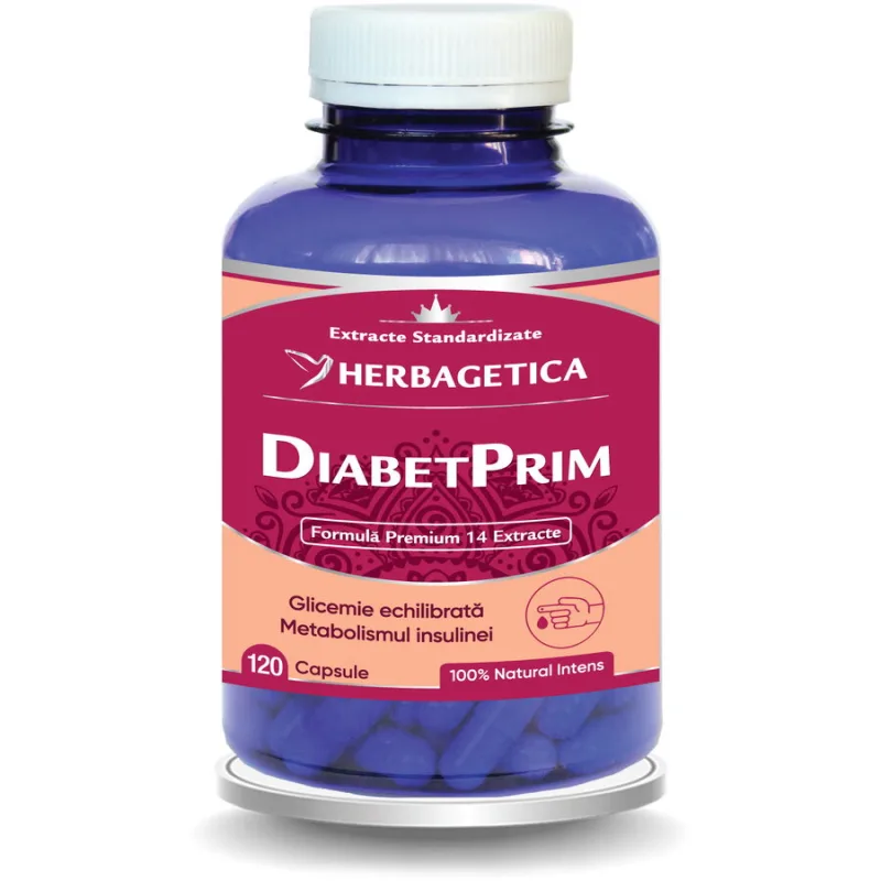 Diabet Prim 120cps HERBAGETICA — preț și oferte