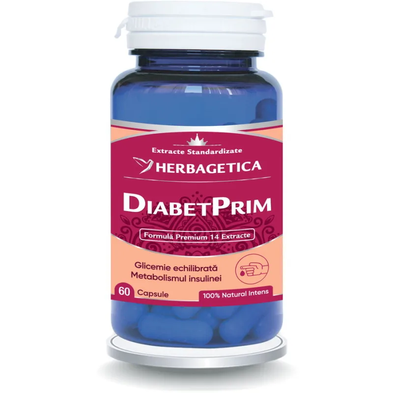 Diabet Prim 60cps HERBAGETICA — preț și oferte