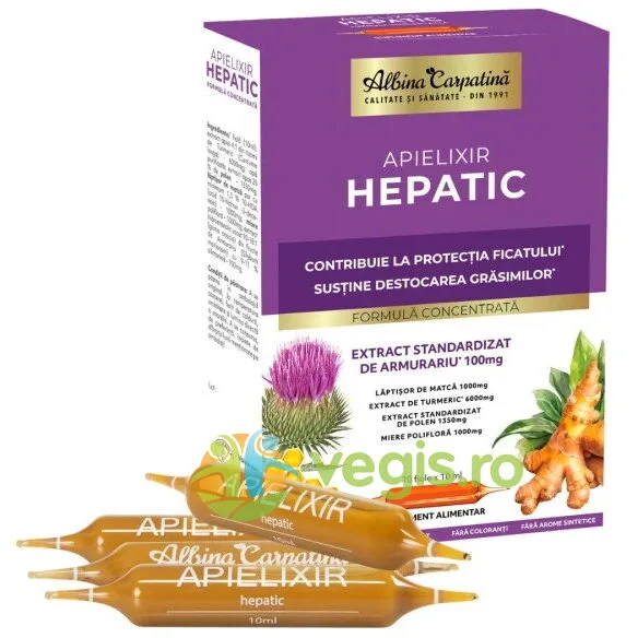 Apielixir Hepatic 10 fiole x 10ml Albina Carpatina — preț și oferte