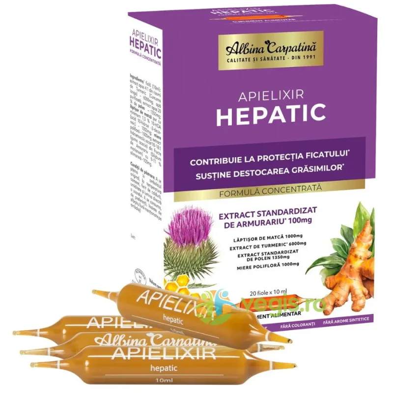 Apielixir Hepatic 20 fiole x 10ml Albina Carpatina — preț și oferte