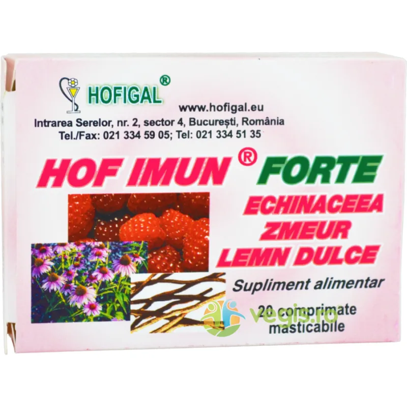 Hof Imun (Hofimun) Forte 20cpr masticabile HOFIGAL — preț și oferte