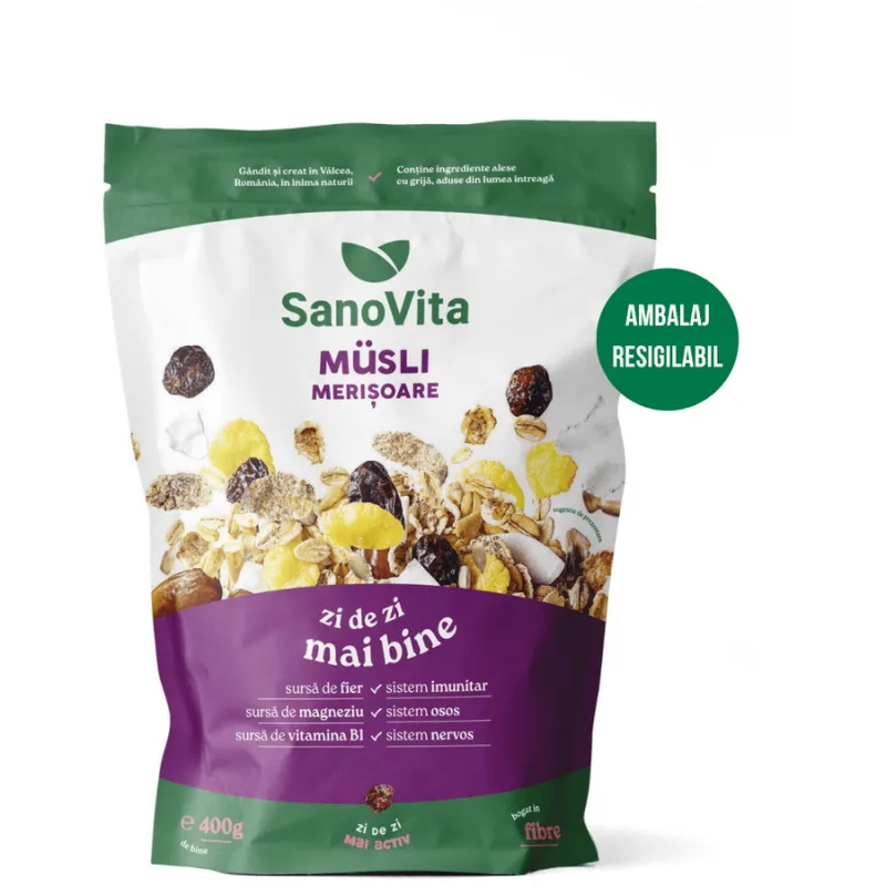 Musli Cranberries (Merisor) 400g SANOVITA — preț și oferte