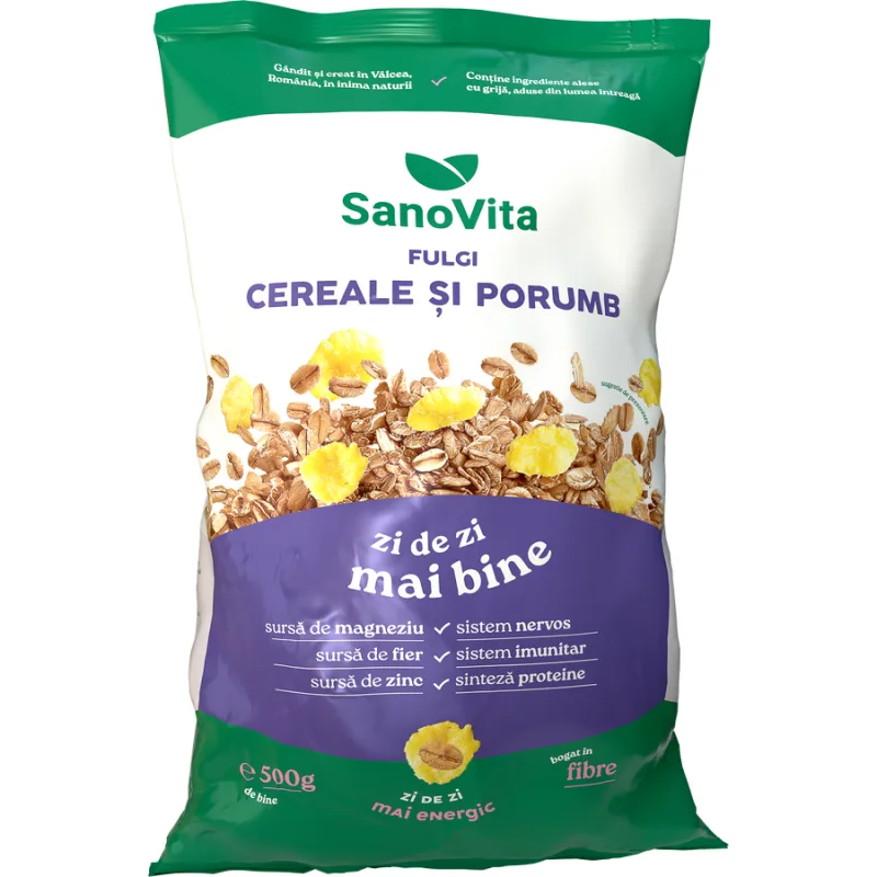 Fulgi de Cereale si Porumb 500g SANOVITA — preț și oferte