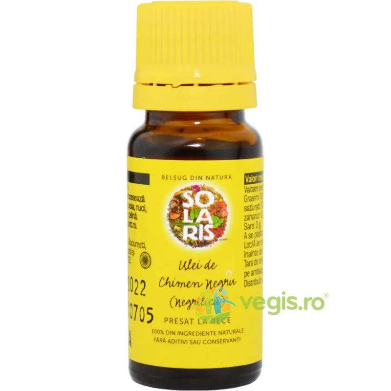 Ulei de Chimen Negru (Negrilica) Presat la Rece 10ml SOLARIS — preț și oferte