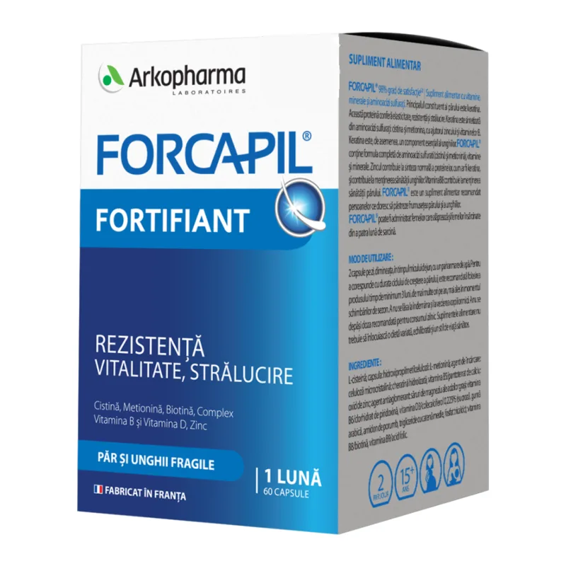 Forcapil fortifiant pentru par si unghii, 60 capsule, Arkopharma — preț și oferte
