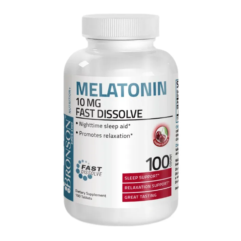 Melatonina 10 mg Cherry flavour, 100 tablete, Bronson Laboratories — preț și oferte