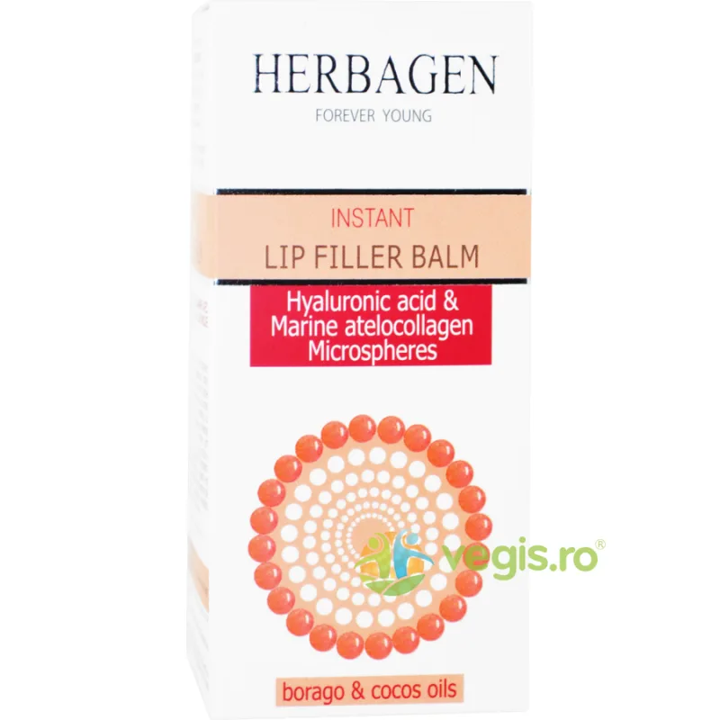 Balsam de Buze Filler Instant cu Microsfere de Acid Hialuronic si Atellocolagen 30g Herbagen — preț și oferte