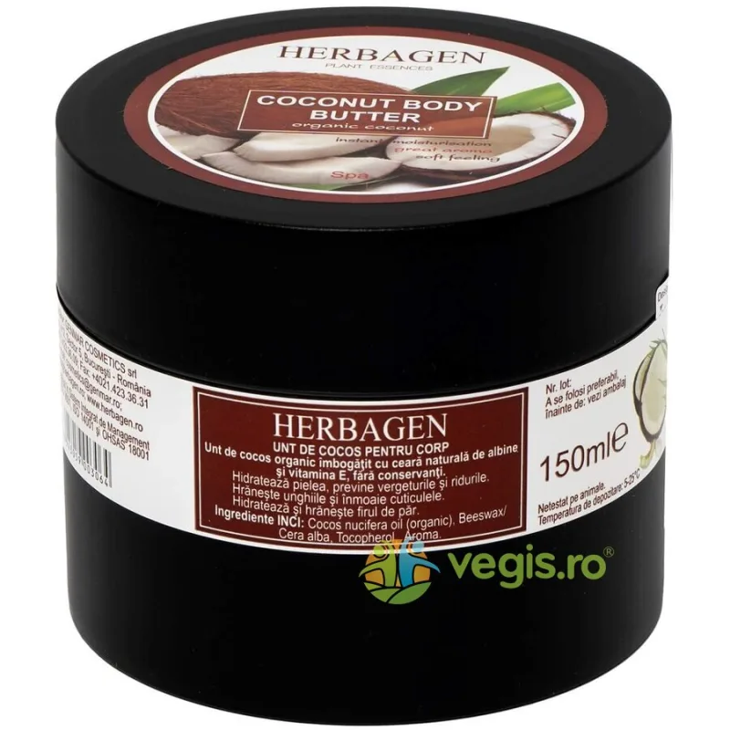 Unt de Cocos pentru Corp 150ml Herbagen — preț și oferte