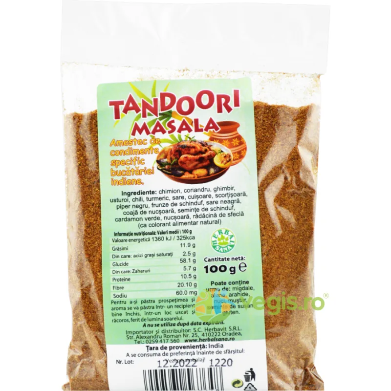 Tandoori Masala - Amestec de Condimente 100g Herbavit — preț și oferte