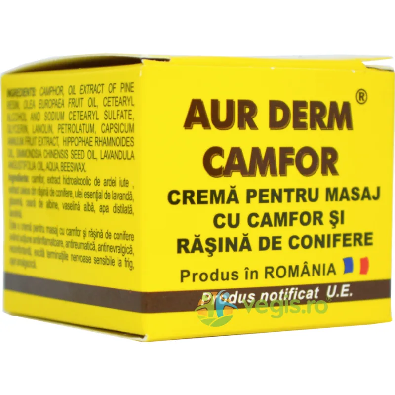 Crema pentru Masaj cu Camfor si Rasina de Conifere Aur Derm 50ml — preț și oferte