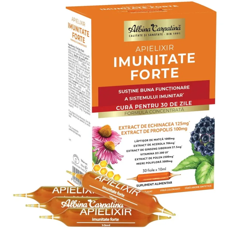 Apielixir Imunitate Forte 30 fiole Albina Carpatina — preț și oferte