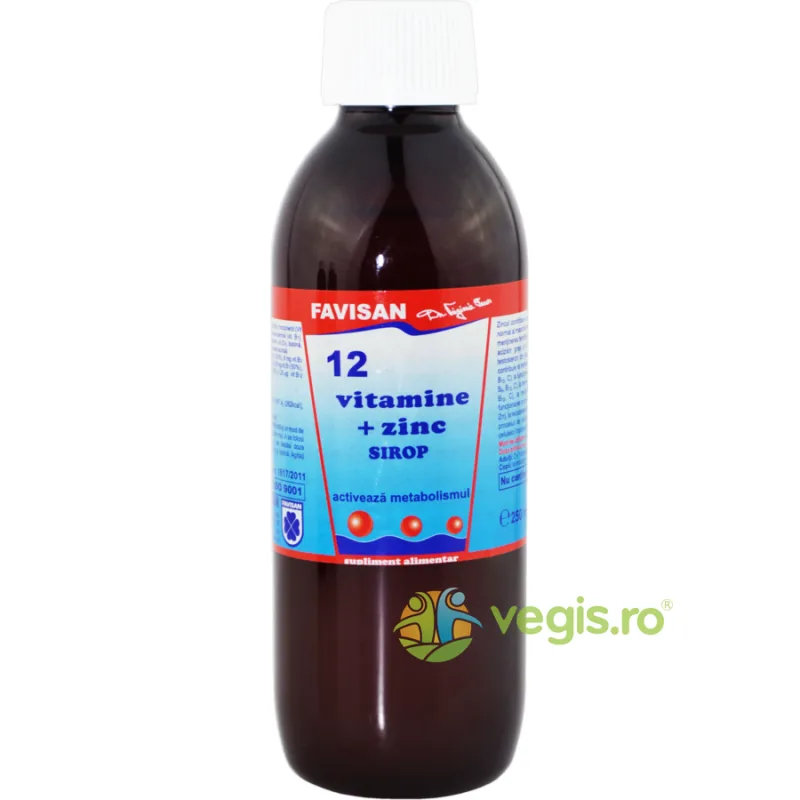 Sirop 12 Vitamine + Zinc 250ml Favisan — preț și oferte