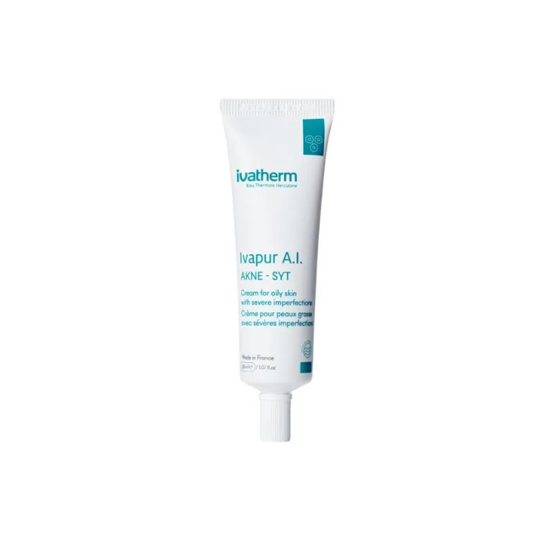 Crema pentru piele grasa cu imperfectiuni severe Ivapur A.I Akne-Syt, 30ml, Ivatherm — preț și oferte