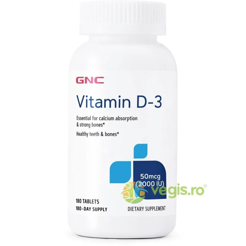 Vitamina D3 50mcg (2000ui) 180tb GNC — preț și oferte