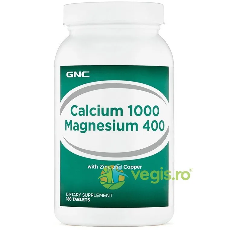 Calciu 1000mg + Magneziu 400mg 180tb GNC — preț și oferte