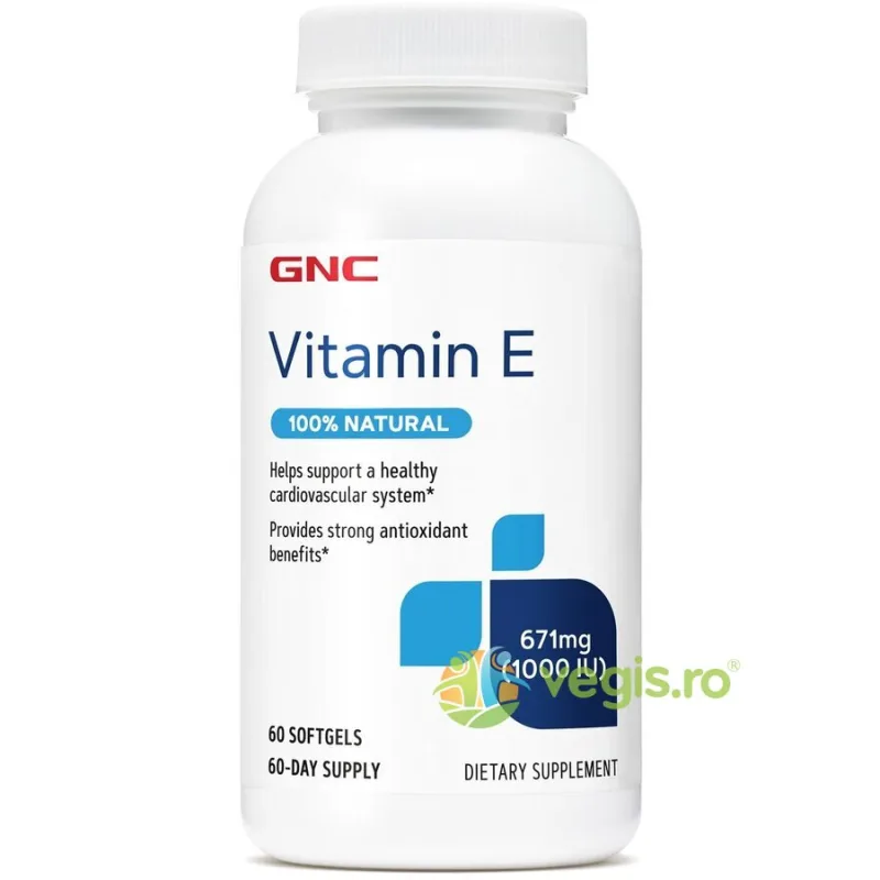 Vitamina E Naturala 1000ui 60cps moi GNC — preț și oferte