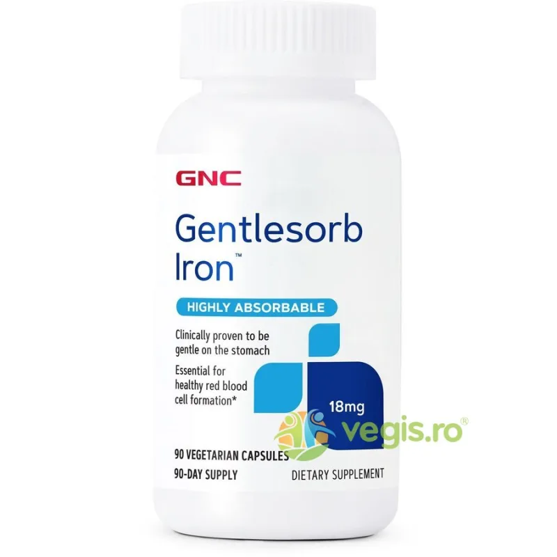 Fier cu Absorbtie Usoara 18mg  90cps vegetale GNC — preț și oferte